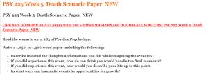 PSY 225 Week 5  Death Scenario Paper  NEW