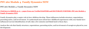 PSY 260 Module 4  Family Dynamics NEW