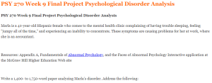 PSY 270 Week 9 Final Project Psychological Disorder Analysis