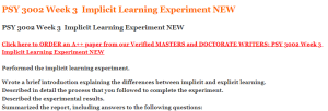 PSY 3002 Week 3  Implicit Learning Experiment NEW