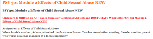 PSY 301 Module 2 Effects of Child Sexual Abuse NEW