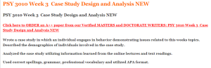 PSY 3010 Week 3  Case Study Design and Analysis NEW