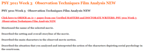 PSY 3011 Week 3   Observation Techniques Film Analysis NEW