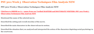 PSY 3011 Week 5  Observation Techniques Film Analysis NEW