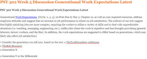 PSY 302 Week 5 Discussion Generational Work Expectations Latest