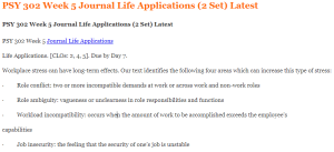 PSY 302 Week 5 Journal Life Applications (2 Set) Latest