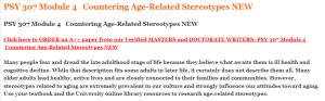 PSY 307 Module 4   Countering Age-Related Stereotypes NEW
