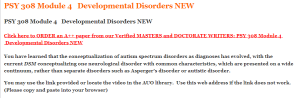 PSY 308 Module 4   Developmental Disorders NEW