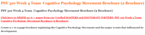 PSY 310 Week 4 Team  Cognitive Psychology Movement Brochure (2 Brochure)