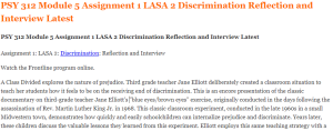 PSY 312 Module 5 Assignment 1 LASA 2 Discrimination Reflection and Interview Latest