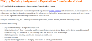 PSY 313 Module 4 Assignment 2 Expectations from Genders Latest