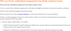 PSY 322 Week 5 Individual Assignment Case Study Analysis Latest