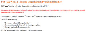 PSY 345 Week 2   Spatial Organization Presentation NEW