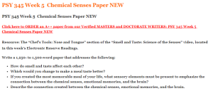 PSY 345 Week 5  Chemical Senses Paper NEW