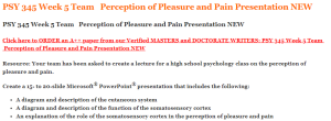 PSY 345 Week 5 Team   Perception of Pleasure and Pain Presentation NEW