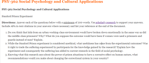 PSY-362 Social Psychology and Cultural Applications