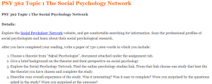 PSY 362 Topic 1 The Social Psychology Network