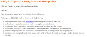 PSY 362 Topic 4 12 Angry Men and Groupthink