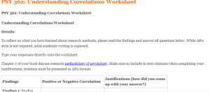 PSY 362 Understanding Correlations Worksheet
