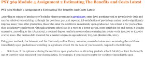 PSY 369 Module 4 Assignment 2 Estimating The Benefits and Costs Latest