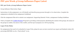 PSY 400 Week 4 Group Influence Paper Latest