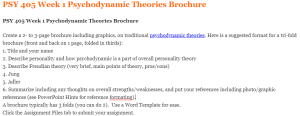 PSY 405 Week 1 Psychodynamic Theories Brochure