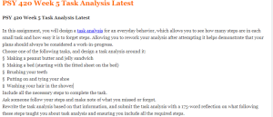 PSY 420 Week 5 Task Analysis Latest