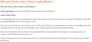 PSY 428 Week 3 DQ 2 What is self-efficacy