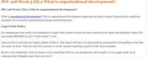 PSY 428 Week 5 DQ 4 What is organizational development