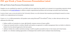PSY 430 Week 3 Team Processes Presentation Latest
