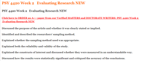 PSY 4420 Week 2   Evaluating Research NEW