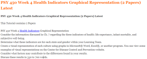 PSY 450 Week 4 Health Indicators Graphical Representation (2 Papers) Latest