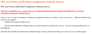 PSY 475 Week 3 Individual Assignment Attitude Survey