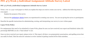 PSY 475 Week 3 Individual Assignment Attitude Survey Latest