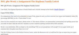 PSY 480 Week 2 Assignment The Kaplans Family Latest