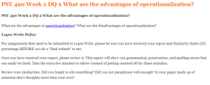 PSY 490 Week 2 DQ 2 What are the advantages of operationalization