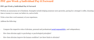 PSY 490 Week 4 Individual Pay it Forward