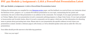 PSY 492 Module 5 Assignment 1 LASA 2 PowerPoint Presentation Latest