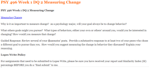 PSY 496 Week 1 DQ 2 Measuring Change