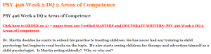 PSY 496 Week 2 DQ 2 Areas of Competence