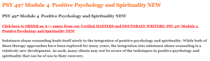 PSY 497 Module 4  Positive Psychology and Spirituality NEW