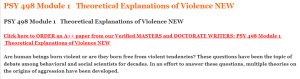 PSY 498 Module 1   Theoretical Explanations of Violence NEW