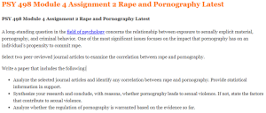 PSY 498 Module 4 Assignment 2 Rape and Pornography Latest