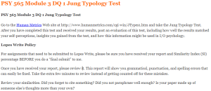 PSY 565 Module 3 DQ 1 Jung Typology Test