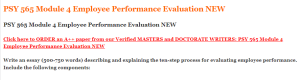 PSY 565 Module 4 Employee Performance Evaluation NEW