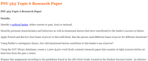 PSY 565 Topic 6 Research Paper