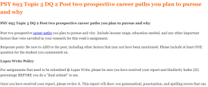 PSY 693 Topic 5 DQ 2 Post two prospective career paths you plan to pursue and why