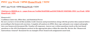 PSYC 354 Week 7 SPSS HomeWork 7 NEW