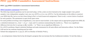 PSYC 355 SPSS Cumulative Assessment Instructions