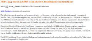 PSYC 355 Week 5 SPSS Cumulative Assessment Instructions